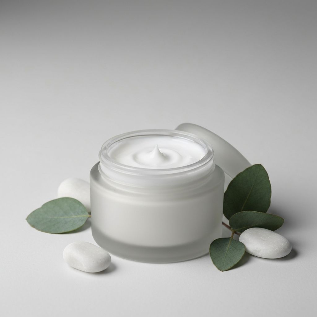 Natural moisturizing cream in container